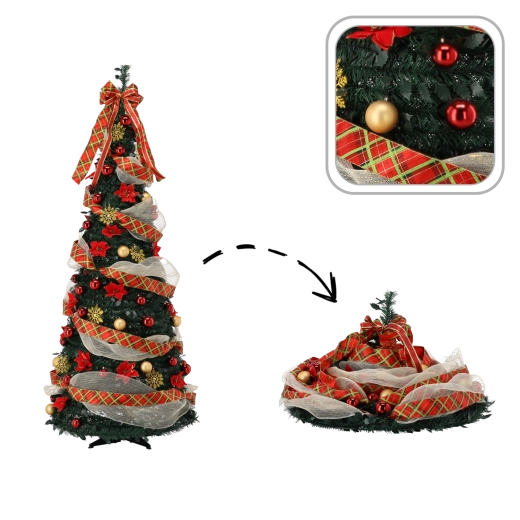 Foldable artificial Christmas tree Giada 150 cm with LED lights - 1 piece
