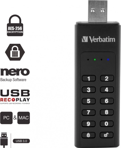 Хардуерно AES 256-bit криптиране и отключване с PIN