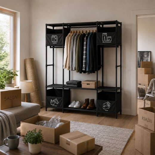 Neatly organized clothes