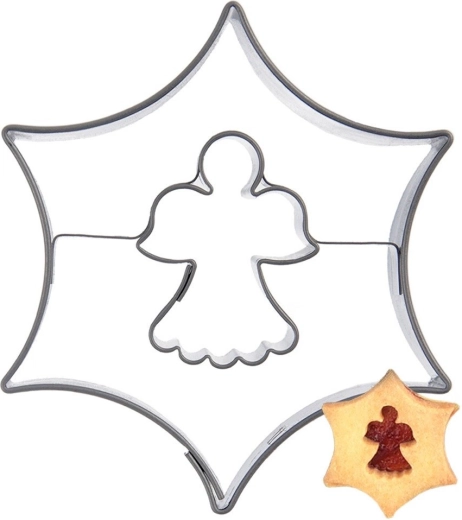 Cookie Cutter Star with Angel 5.5 cm