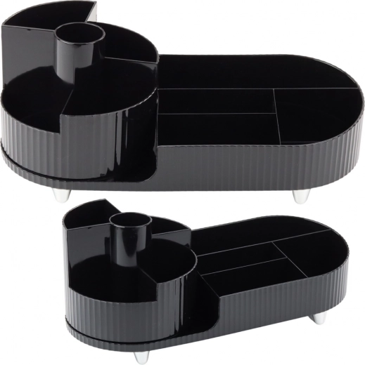 Black Rotating Multifunctional Organizer for Cosmetics and Desk