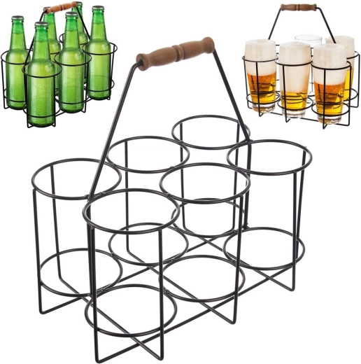 Metal Bottle Carrier RADKA, 6 Compartments