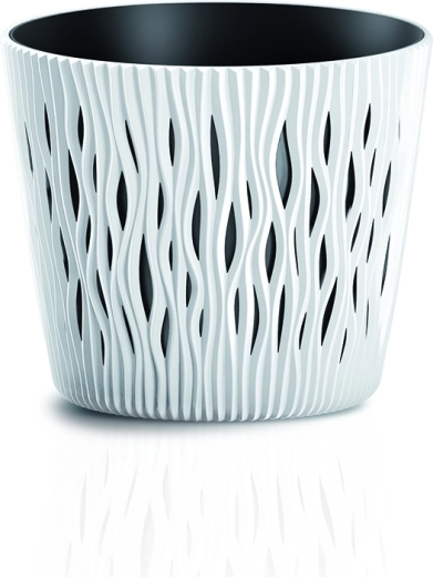 Sandy Round Flower Pot with Insert 26.2 cm White