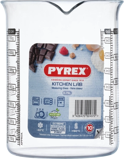 Pyrex 0.75 l glass measuring jug with spout