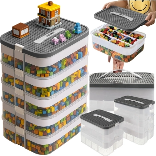 Kruzzel building blocks storage box 35 L with organizer, 5 tiers