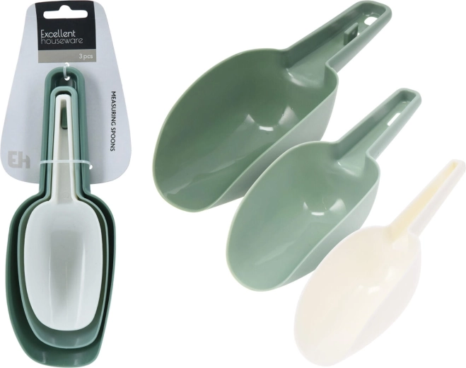Set of Plastic Food Scoops, 3 pcs