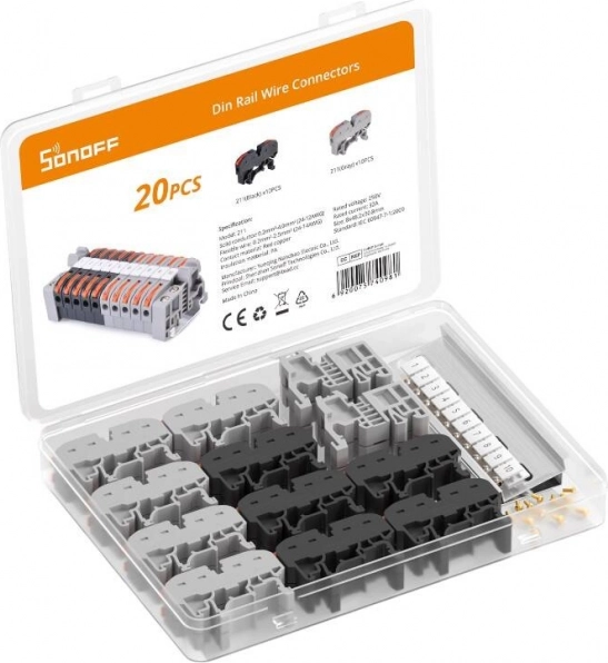Set of Quick Connectors for DIN Rail Wire Sonoff