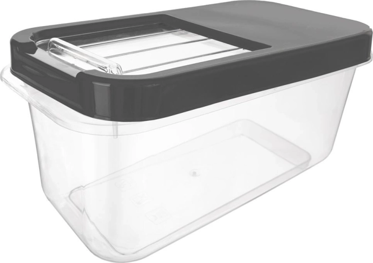 Storage box for capsules, powder, and pet food, gray, 7.5 L