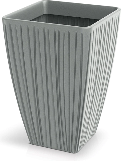 Fero Square High Flower Pot 40 cm – concrete gray, tall square plastic plant cover