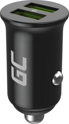 Автомобилно зарядно GREENCELL PowerRide Nano 36W, 2× USB-A, бързо зареждане Ultra Charge