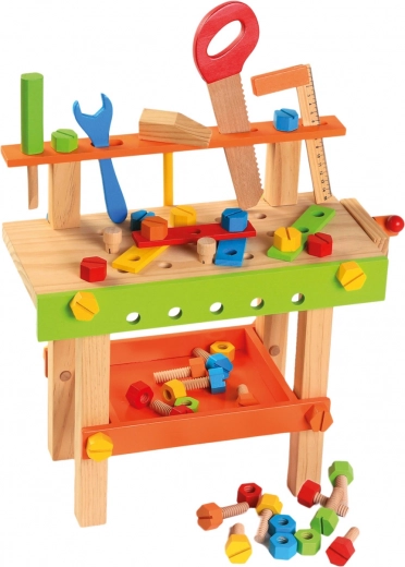 Bino children's wooden workbench with tools