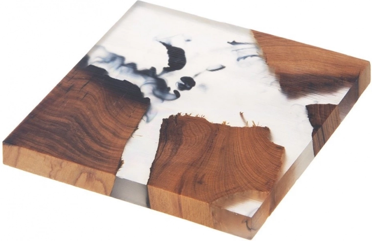Wooden Coaster River 8 × 8 cm