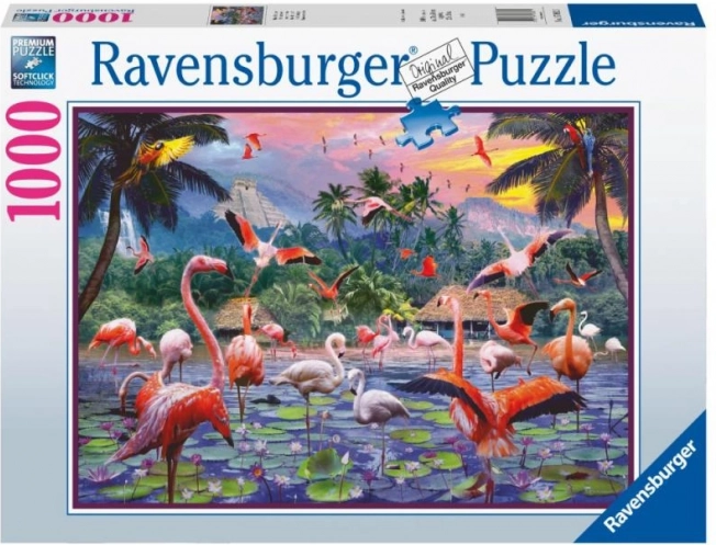 Пъзел Ravensburger Pink Flamingos 1000 части