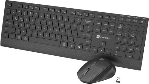 Natec Stingray 2 безжичен комплект клавиатура и мишка (2в1) с tilt scroll