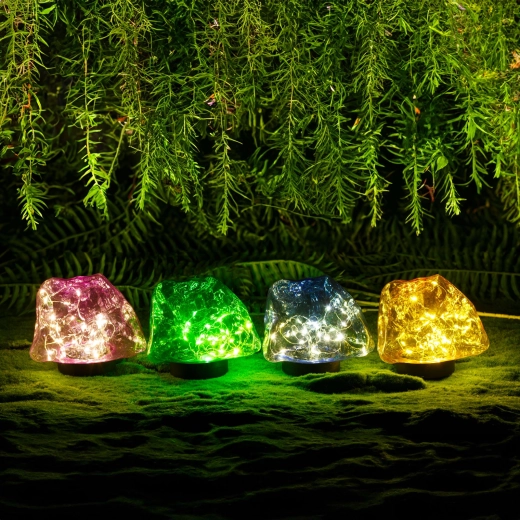 Solar Stone-Shaped Spike Light with Warm White Light - 1 Piece