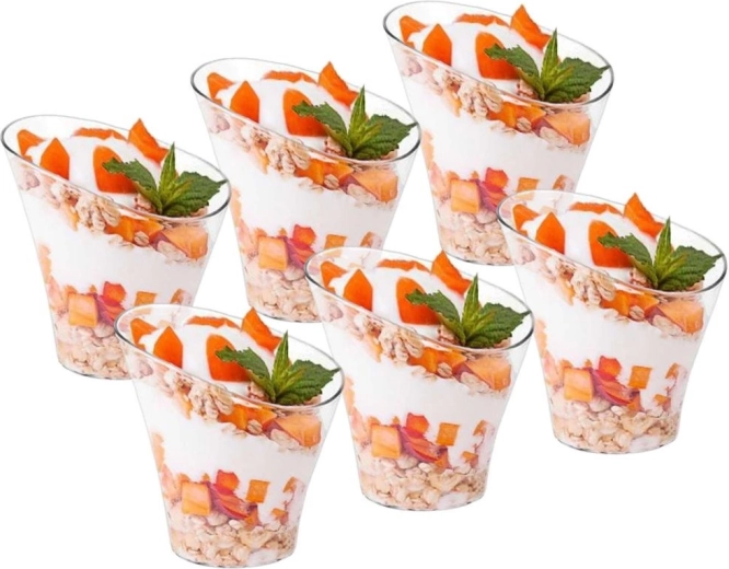 Plastic dessert and snack cups 180 ml, 6 pcs