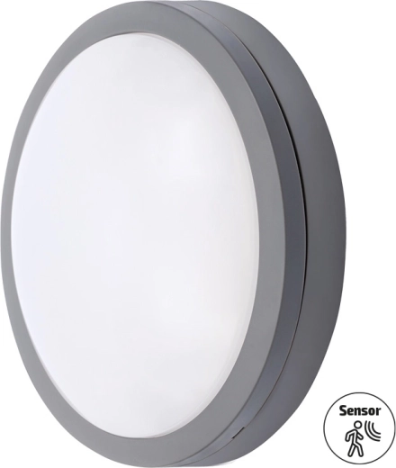Външно LED осветително тяло Solight със сензор Siena, сиво, 20 W, 1500 lm, 4000 K, IP54