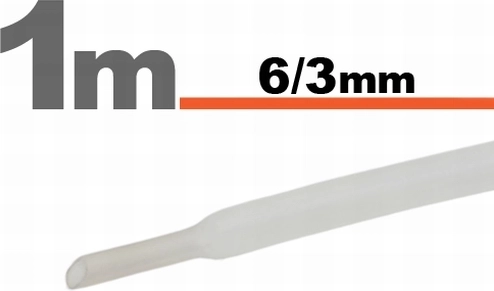Прозрачна термосвиваема тръбичка 6/3 mm