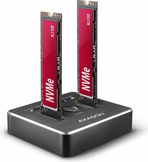 Desktop Docking Station AXAGON for Dual NVMe Disk Cloning USB-C