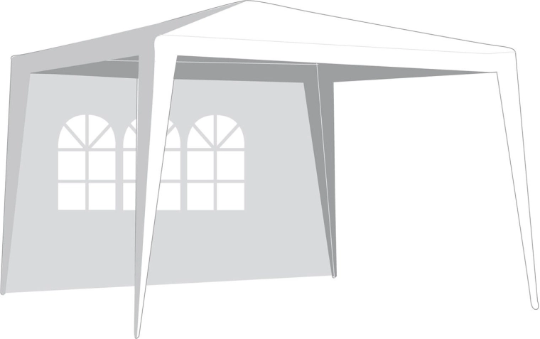 Side wall for 3 × 3 m gazebo with window, white, 295 × 190 cm