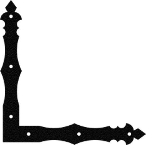 Decorative steel corner brace 100 × 100 × 15 mm, black, 2 mm