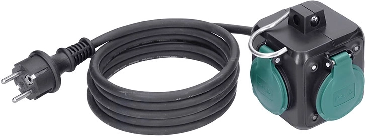 Solight extension power cube IP44, 3 sockets, 5 m