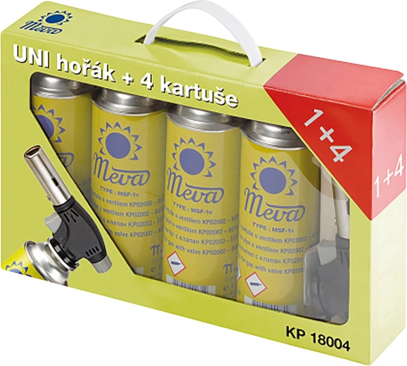Universal Gas Torch 360° with Piezo Ignition + 4 Cartridges