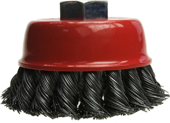 Cup brush 100 mm, crimped steel wire 0.5 mm, 6 mm shank
