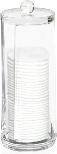 Cotton pad dispenser made of transparent plastic 7.5 × 20 cm
