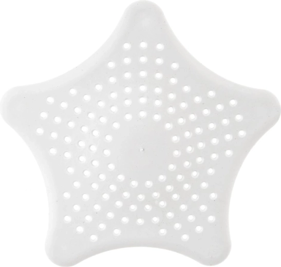 Sink strainer with suction cups 16 cm – star, white