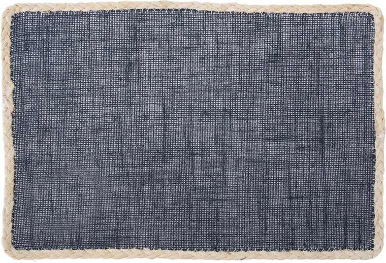 Rectangular Table Placemat 45 × 30 cm, Dark Blue with Beige Border