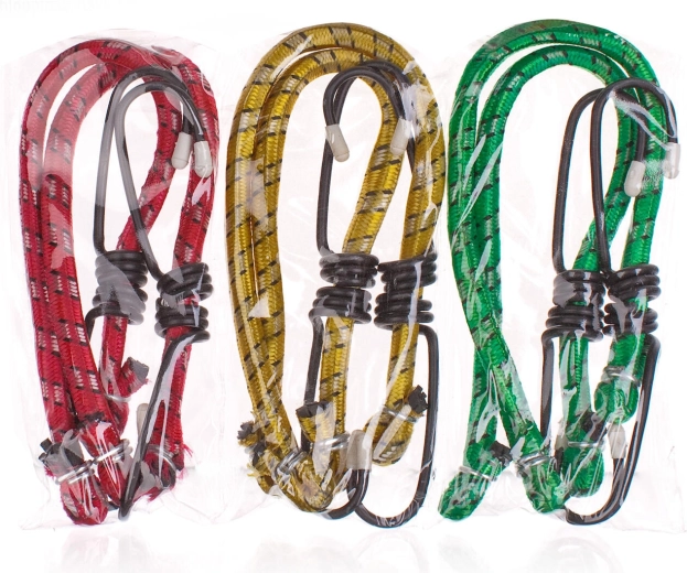 Rubber tie-down straps with hooks 0.3 m (3 pcs)