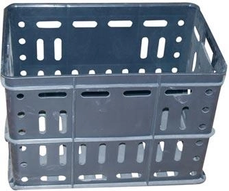 Tall plastic crate 60 × 40 × 42 cm, black, load capacity 30 kg