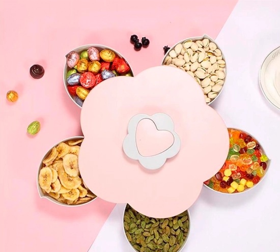 Flower-shaped serving container for nuts, sweets - pink