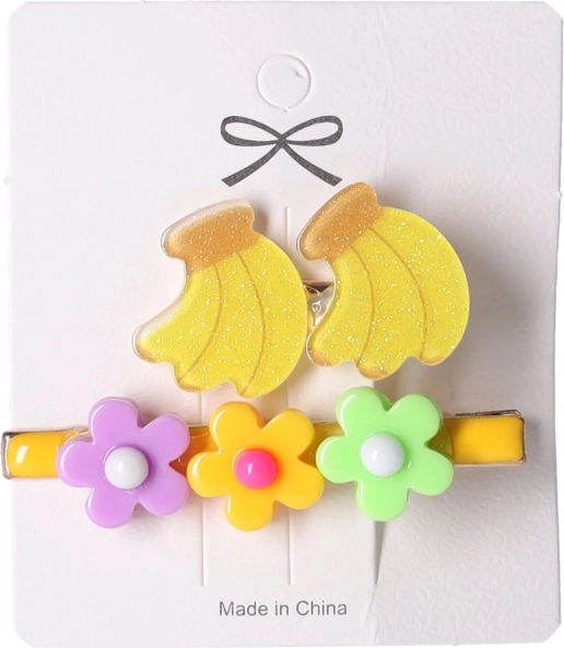 Set of 2 Hair Clips - Banana
