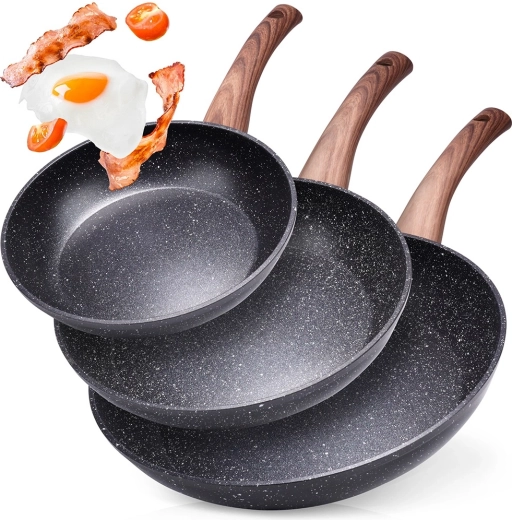 Комплект гранитни тигани black&wood 20/24/28 cm – 3 бр.