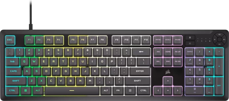 Геймърска клавиатура Corsair K55 Core RGB сива