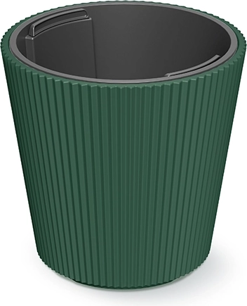 Milly flower pot with insert, diameter 17.6 cm, dark green