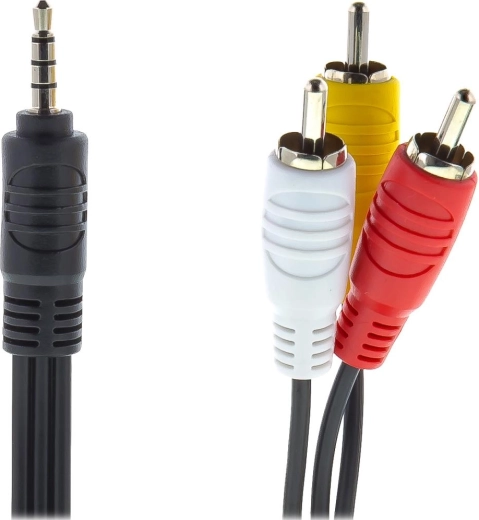 Sencor AV кабел 3,5 мм жак към 3× RCA, 1,5 м