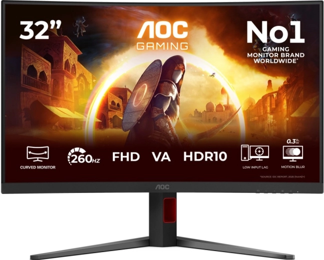 AOC Gaming извит геймърски монитор C32G4Z 31,5" VA 260 Hz