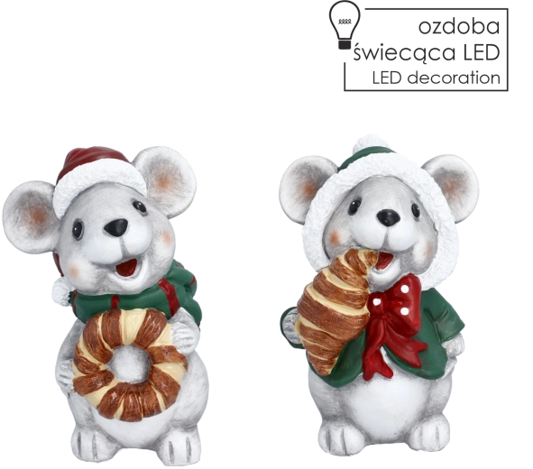 Christmas decorative mouse figurine - 1 piece