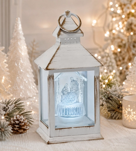 White LED lantern with the Holy Family