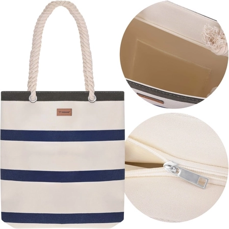 TRIZAND beach and picnic bag 18 l with rope handles