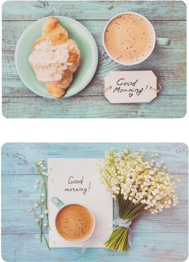 Good Morning Plastic Placemat 43 × 28 cm, mixed designs