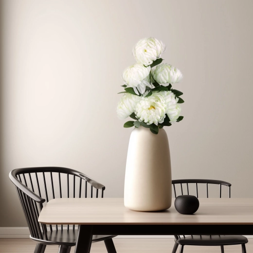 Artificial decorative chrysanthemum, white, 12 × 58 cm
