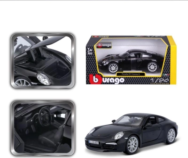 BBURAGO PORSCHE 911 Carrera S 1:24 black car model