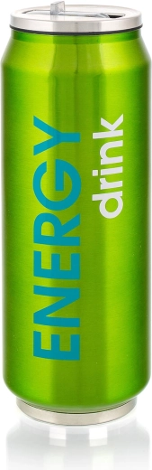 Can-shaped thermal mug BE COOL ENERGY 430 ml – green