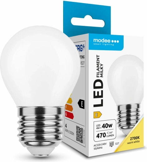 Modee LED filament bulb milky globe mini G45 4 W E27 2700 K - 1 pc
