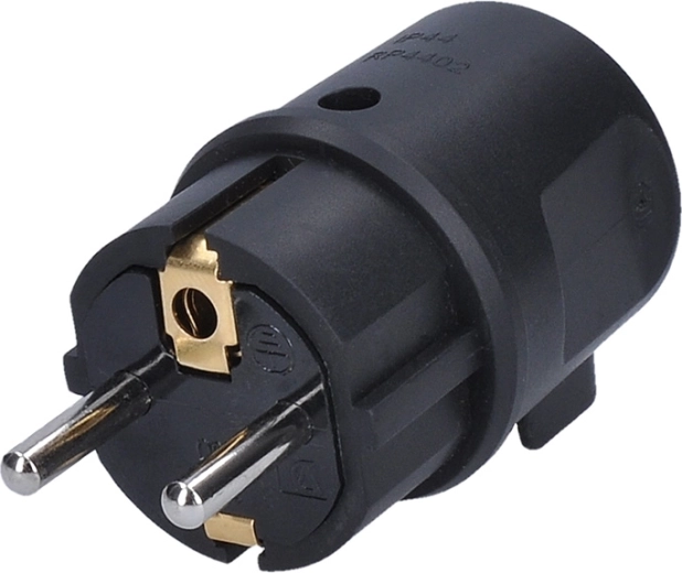 Solight angled plug for damp environments IP44 black - 1 piece