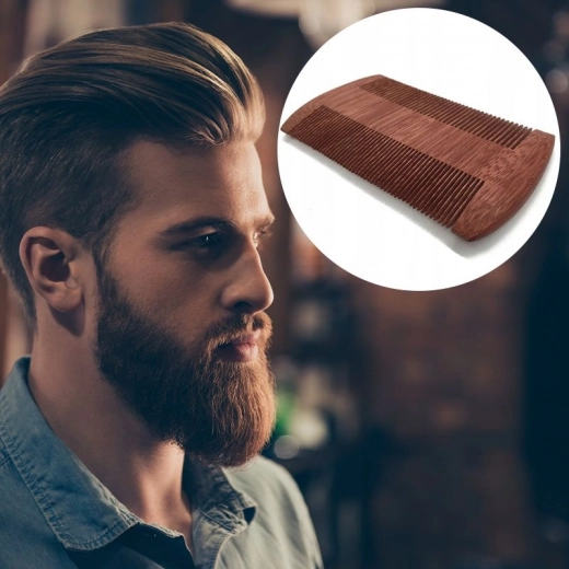 Wooden beard comb